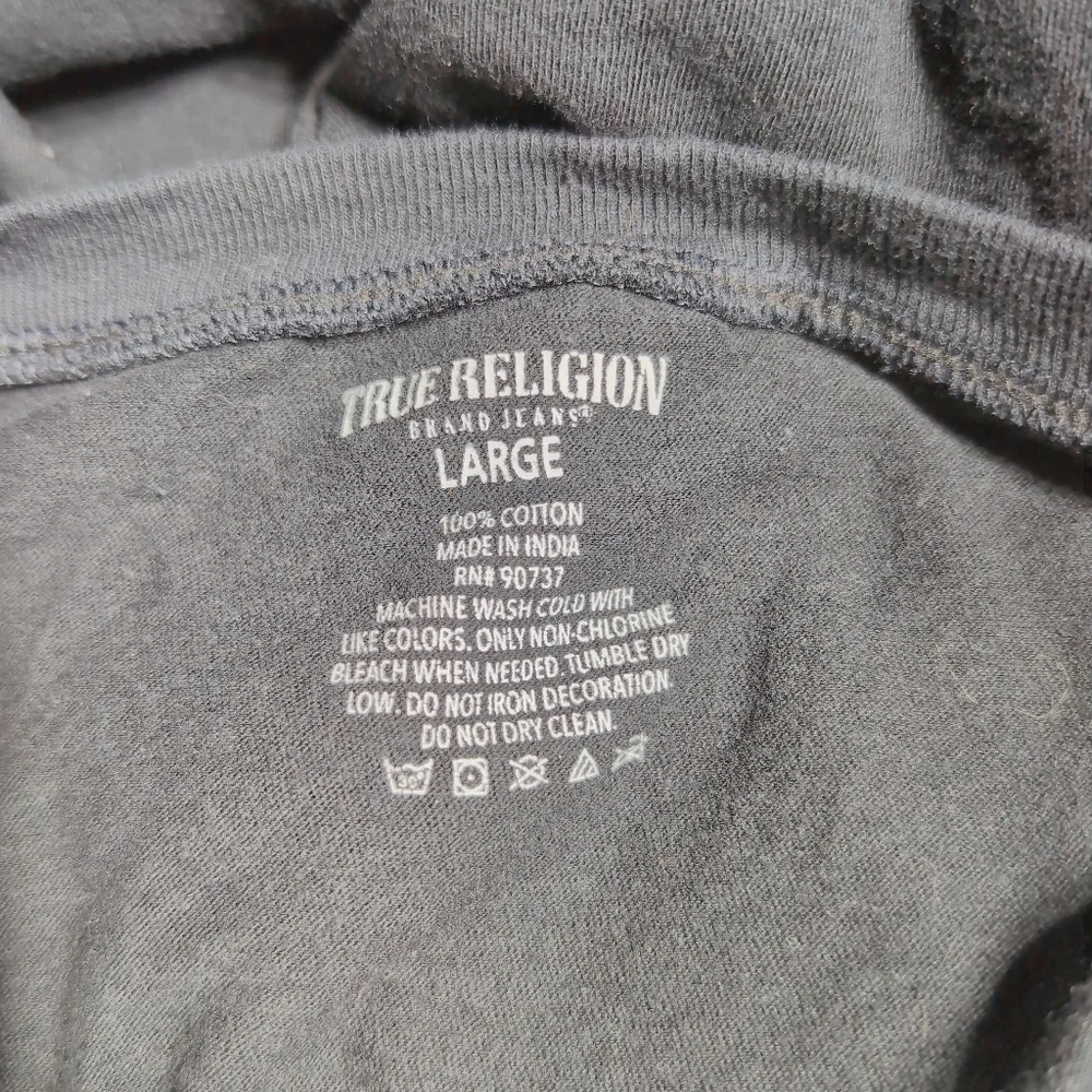 True Religion Men's Black Sz L V-Neck Tee